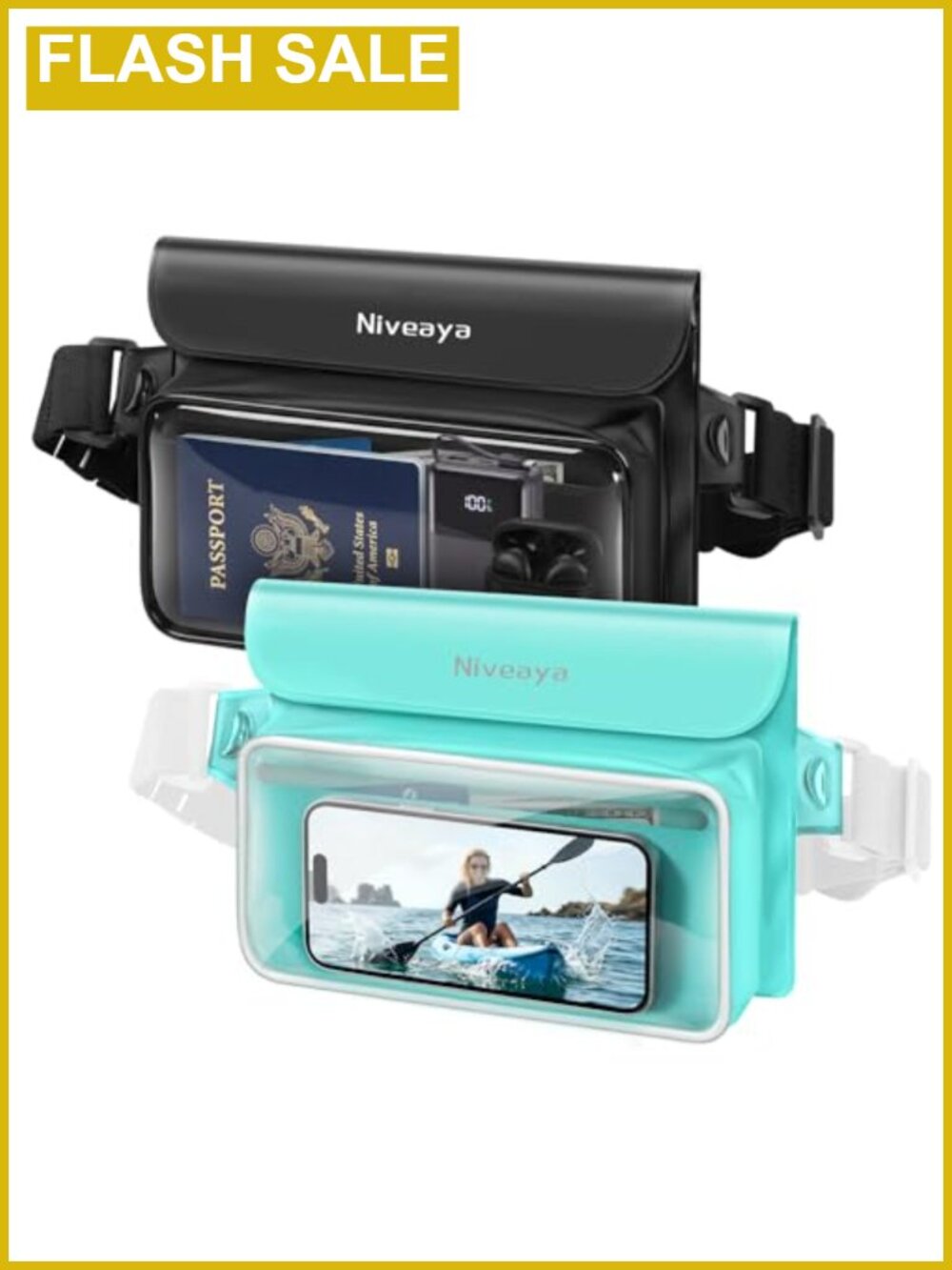 IPX8 Waterproof Fanny Pack Touch Screen Dry Bag for Boating Kayaking